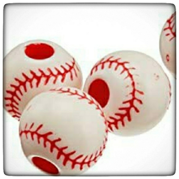 Darice Other - Team Sports Beads 12mm Baseball 12/Pkg